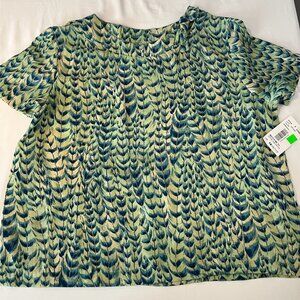 N Touch Printed Short Sleeve Blouse 18 Petite